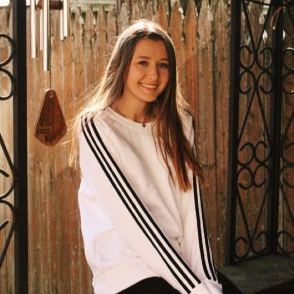 Adidas White Long Sleeved Top, Size Large